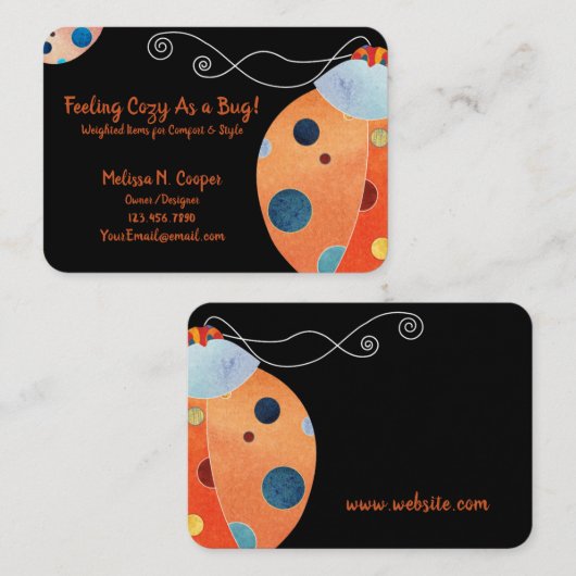 Cute Colorful Ladybug Visitekaartje (Voorkant / Achterkant)