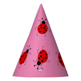 Cute colorful ladybugs, gelukscharme gepersonalise feesthoedjes