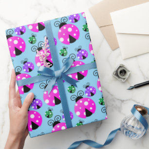 Cute Colorful Ladybugs Patroon Cadeaupapier