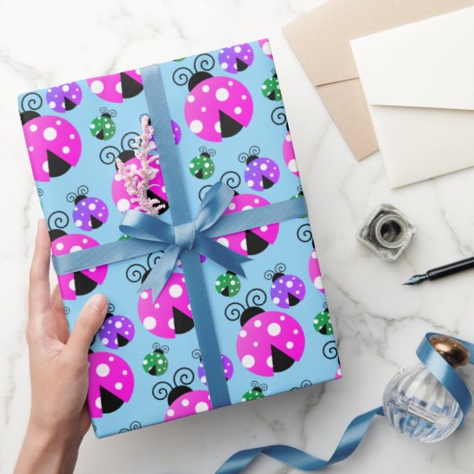 Cute Colorful Ladybugs Patroon Cadeaupapier (Geschenken)