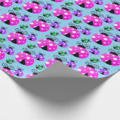 Cute Colorful Ladybugs Patroon Cadeaupapier (Hoek)