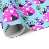 Cute Colorful Ladybugs Patroon Cadeaupapier (Rol Hoek)