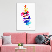 Cute colorful leaves watercolor canvas afdruk (Insitu (Woonkamer))