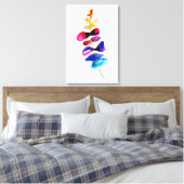 Cute colorful leaves watercolor canvas afdruk (Insitu (Slaapkamer))