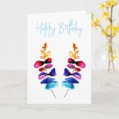 Cute colorful leaves watercolor kaart (Gele Bloem)