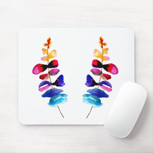 Cute colorful leaves watercolor muismat (Met muis)