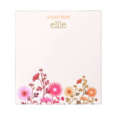 Cute Colorful Light roze Wildflower Floral Notitieblok (Voorkant)