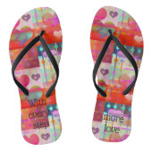 Cute Colorful Love Hearts Teenslippers (Voetbed)
