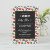 Cute Colorful Macarons Pattern Baby shower Kaart (Staand voorkant)