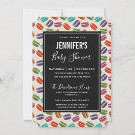 Cute Colorful Macarons Pattern Baby shower Kaart