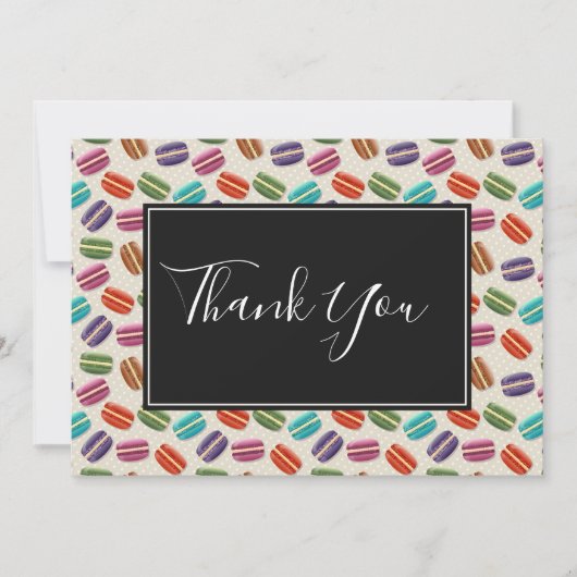 Cute Colorful Macarons Pattern Dank u Bedankkaart (Voorkant)