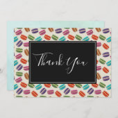 Cute Colorful Macarons Pattern Dank u Bedankkaart (Voorkant / Achterkant)