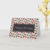 Cute Colorful Macarons Pattern Happy Birthday Kaart (Gele Bloem)