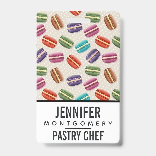 Cute Colorful Macarons Pattern met Polka Dots Badge (Voorzijde)
