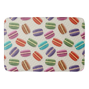Cute Colorful Macarons Pattern met Polka Dots Badmat