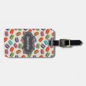 Cute Colorful Macarons Pattern met Polka Dots Bagagelabel (Voorkant horizontaal)
