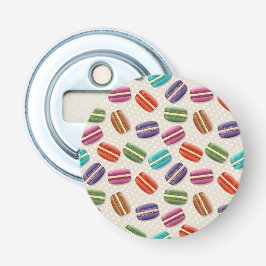 Cute Colorful Macarons Pattern met Polka Dots Button Flesopener