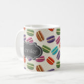 Cute Colorful Macarons Pattern met Polka Dots Koffiemok (Voorkant links)