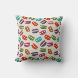 Cute Colorful Macarons Pattern met Polka Dots Kussen