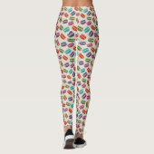Cute Colorful Macarons Pattern met Polka Dots Leggings (Achterkant)