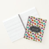 Cute Colorful Macarons Pattern met Polka Dots Notitieboek (Binnen)
