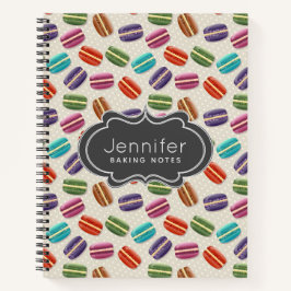 Cute Colorful Macarons Pattern met Polka Dots Notitieboek
