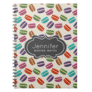 Cute Colorful Macarons Pattern met Polka Dots Notitieboek