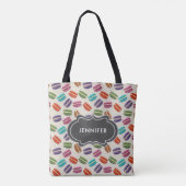 Cute Colorful Macarons Pattern met Polka Dots Tote Bag (Achterkant)