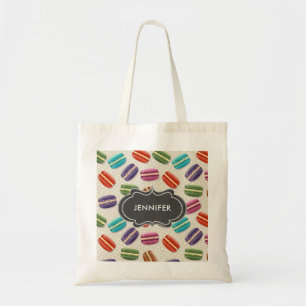 Cute Colorful Macarons Pattern met Polka Dots Tote Bag