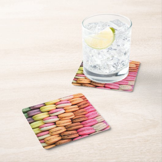 Cute Colorful Macaroons Kartonnen Onderzetters (Insitu)