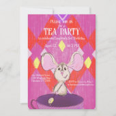 Cute Colorful Mad Tea Party Birthday Kaart (Voorkant)