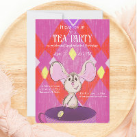 Cute Colorful Mad Tea Party Birthday