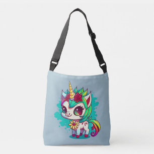 Cute Colorful Magical Creater Unicorn Artwork   Crossbody Tas
