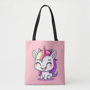 Cute Colorful Magical Happy Unicorn Artwork   Tote Bag