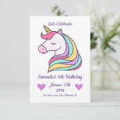 Cute Colorful Magical Unicorn Birthday Kaart (Staand voorkant)