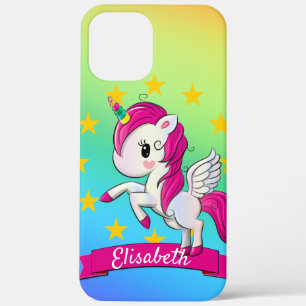 Cute Colorful Magical Unicorn Rainbow Kinder Name Case-Mate iPhone Case