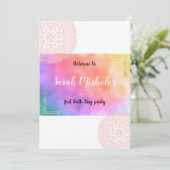 Cute Colorful mandala aangepaste verjaardagsuitnod Kaart (Staand voorkant)