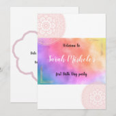 Cute Colorful mandala aangepaste verjaardagsuitnod Kaart (Voorkant / Achterkant)