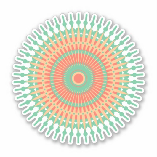 Cute Colorful Mandala art Sticker (Voorkant)