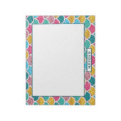 Cute Colorful Mermaid Scales Monogram Notitieblok (Linkerzijde)