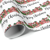 Cute Colorful Merry kerst Cadeaupapier (Rol Hoek)