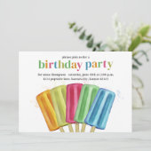 Cute Colorful Modern Birthday Popsicles Summer Kaart (Staand voorkant)