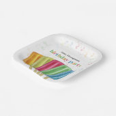 Cute Colorful Modern Birthday Popsicles Summer Papieren Bordje (Gebogen)