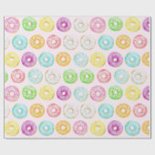 Cute Colorful Modern Donut Themed Cadeaupapier (Vlak)