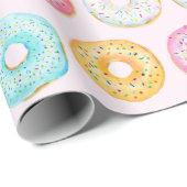 Cute Colorful Modern Donut Themed Cadeaupapier (Rol Hoek)