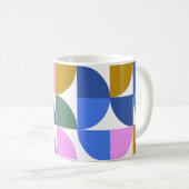 Cute Colorful Modern Geometric Shapes Blue Paars Koffiemok (Voorkant rechts)