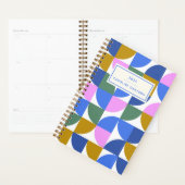 Cute Colorful Modern Geometric Shapes Blue Paars Planner (Display)