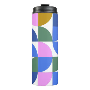Cute Colorful Modern Geometric Shapes Blue Paars Thermosbeker
