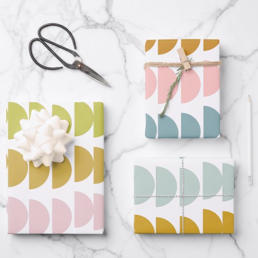 Cute Colorful Modern Geometric Shapes Variant Inpakpapier Vel (Voorkant)