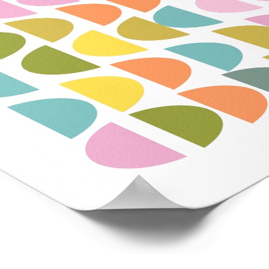 Cute Colorful Moderne Geometric Shapes Design Poster (Hoek)